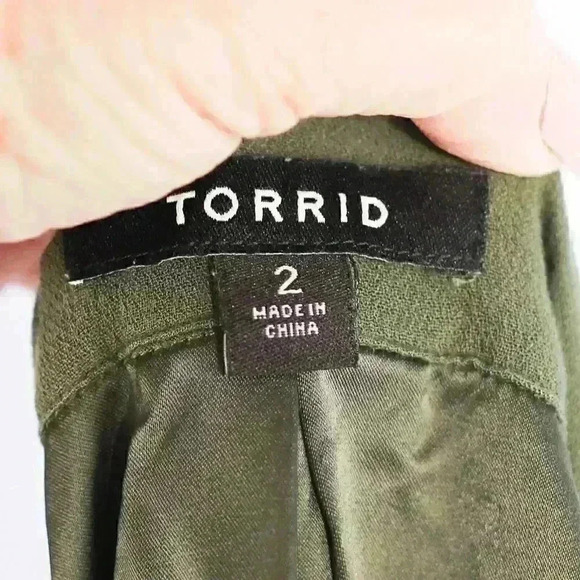 Torrid Size 2 olive green drawstring waist long sleeve blazer - Picture 12 of 15
